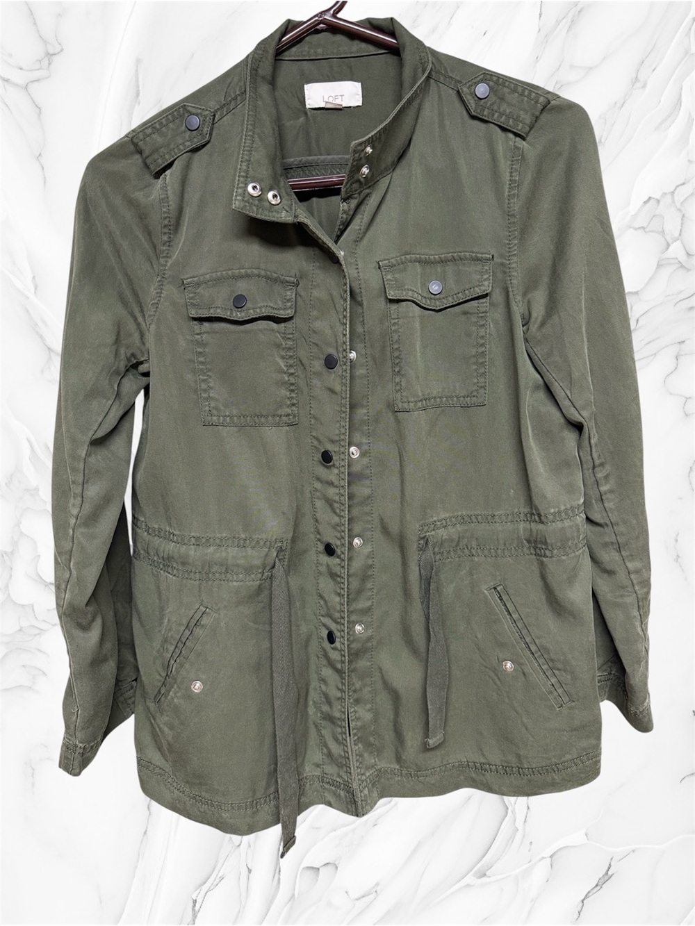 LOFT Military-Style Olive Utility Jacket